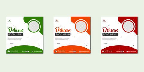 Food social media post template free vector
