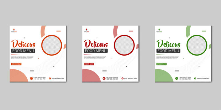 Food social media post template free vector