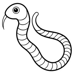 Fototapeta premium Earthworm line art vector