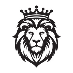 vector logo of a lion wearing a crown