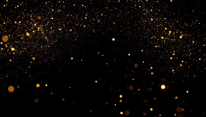 Gold glitter on black background