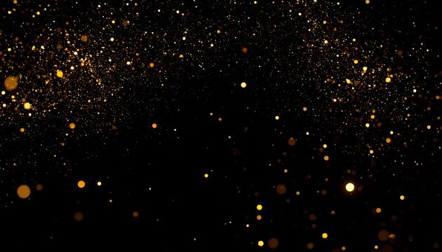 Gold glitter on black background