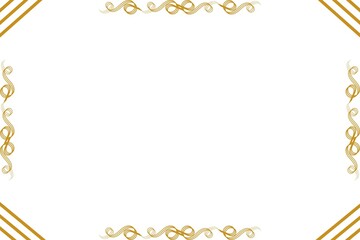 Simple Golden Frame, Border Frame with White Background, Unique Frame