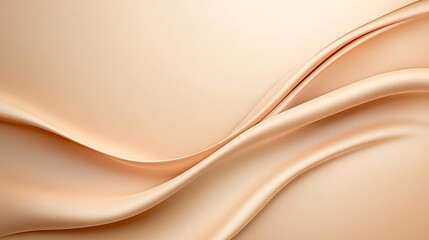 Obraz premium Flowing Peach Fabric: A soft, peach-colored fabric gently drapes, creating smooth waves. The texture highlights the material's luxurious and fluid qualities.