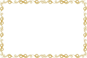 Simple Unique Frame, Border Frame with White Background, Golden Frame