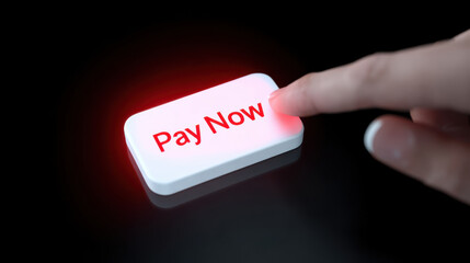 Easy to access payment button with finger pressing for quick online transaction