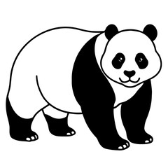 Giant panda line art vector