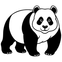 Giant panda line art vector