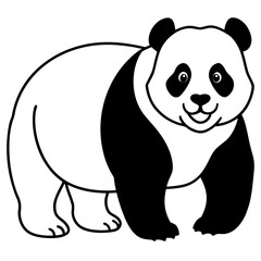 Giant panda line art vector