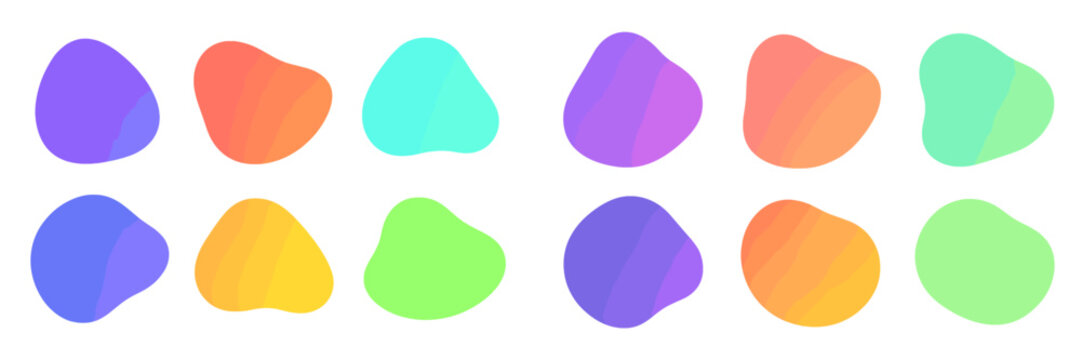 Vibrant abstract shapes in various colors arranged in a modern style for a fresh design concept