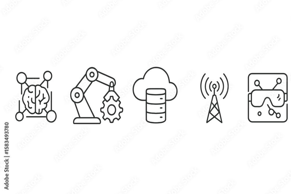 Poster exploring the integration of artificial intelligence and automation technologies in modern industrie