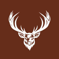 Minimalist Deer or deer head icon 