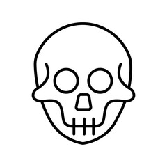 Vector outline of a human skull. Perfect for horror themes, Halloween, or anatomy-based graphics. Outline icons Collection. editable stroke. vector illustration