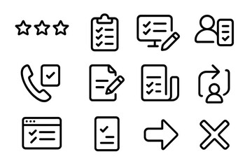 Simple line icons for business and communication concepts