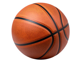 Fototapeta premium Worn Basketball with Scuff Marks, Angled Side View and Shadow, Transparent PNG