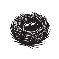 Minimalist concept of Bird egg in Nest