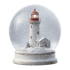 Winter Wonderland Lighthouse Snow Globe A Festive Holiday Scene