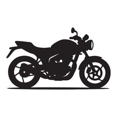 Obraz premium Motorcycle vector illustration with isolated black and red bike silhouette on white background