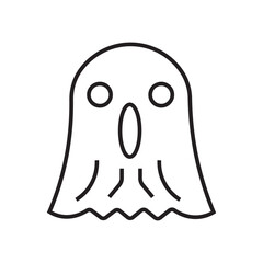 Vector icon of a ghost hovering mid-air. Perfect for Halloween parties, haunted themes, and spooky children’s content. Outline icons Collection. editable stroke. vector illustration. 