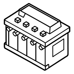 Fuse Box line art vector