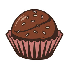 Chocolate cupcake with cream frosting on top