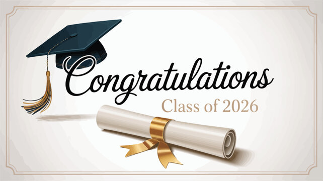 Celebrate Graduation 2026 with Elegance a Customizable Vector Template for Design Projects