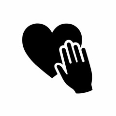 Obraz premium Hand gently touching a heart. Kind inner dialogue