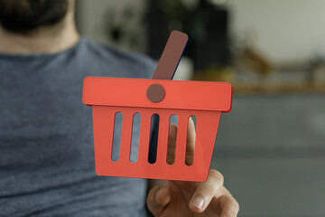 Modern digital shopping experience.  E-commerce, online store,  buy now button.