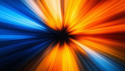 Obraz premium Radial Burst of Vibrant Orange and Blue Light