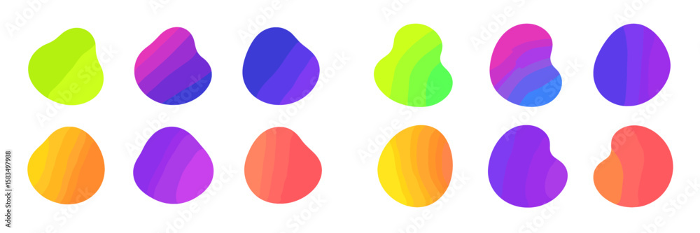 Poster colorful abstract shapes in vibrant gradients create a visually striking pattern on a digital canvas