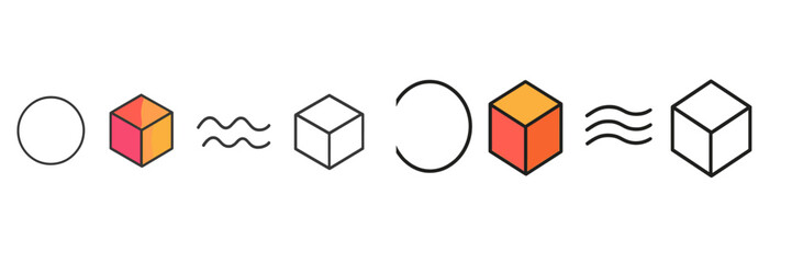 Abstract geometric transformation illustrating shapes changing over time in a minimalist style