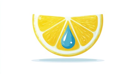 Lemon wedge with a drop of blue liquid