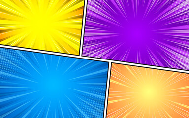 Colorful comic cartoon pop art background. Vector illustration.