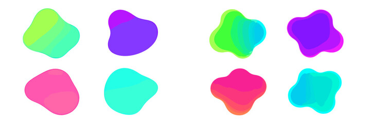 Colorful abstract shapes arranged in a grid, showcasing unique designs and vibrant hues