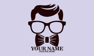 glasses bow tie day gift design vector illustration, glasses bow tie icon and logo design