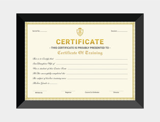 Professional certificate design template vector eps file editable certificate for your educational qualification