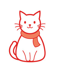 Red cat scarf
