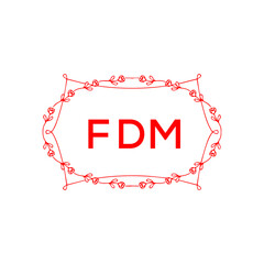FDM Letter Initial Logo Design Template Vector Illustration