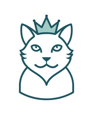 Regal cat with crown