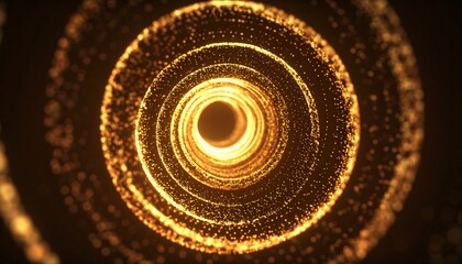 Golden swirling concentric circles