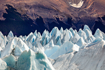 The ice fields of the Perito Moreno in Patagonia
