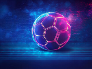 Fototapeta premium Soccer ball in goal net on fire flames
