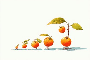 Growing apples, cartoon style