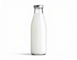 Clear juice glass bottle mock up isolated on white background, copy space