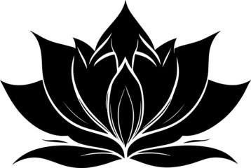 Minimalist water lily or lotus logo icon
