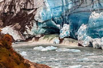 The ice fields of the Perito Moreno in Patagonia