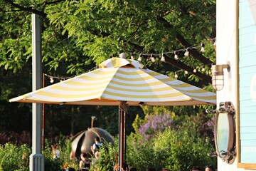 outdoor patio with umbrella