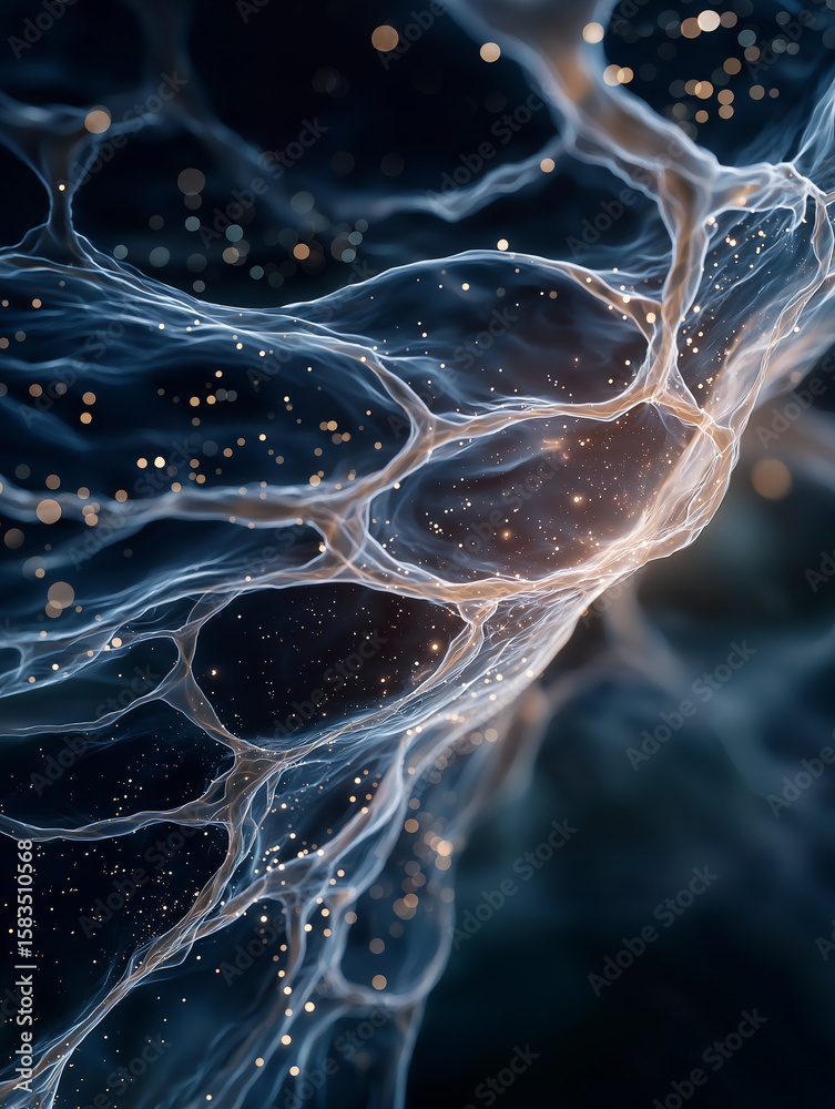 Wall mural abstract molecular structure: an intriguing display of interwoven structures, reminiscent of a micro