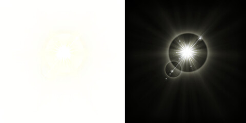 Beautiful circular sunlight effect with sparkling reflections.