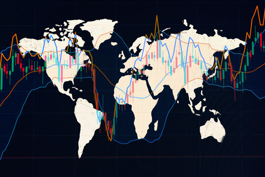 Abstract finance background, economy finance business stock earth global market financial forex map chart digital investment graph background. - Powered by Adobe